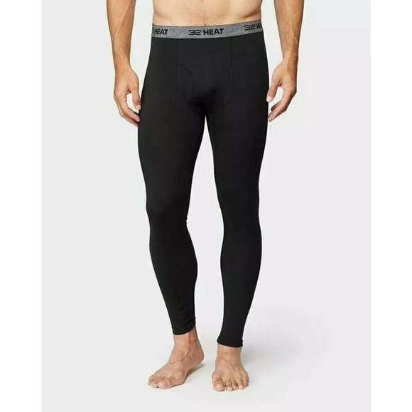 NEW 32 Degrees Heat Men's M 2-Pack Black Base Layer Pants - Picture 1 of 6